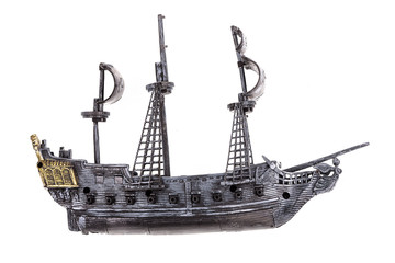 Decorative pirate ship for aquarium