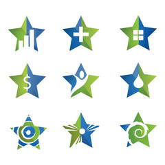 star icon set. logo template set