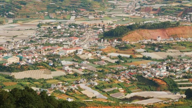 View from Lang Biang mountain to Dalat city. Vietnam.