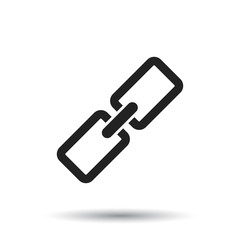 Chain Icon vector illustration in flat style isolated on white background. Connection symbol for web site design, logo, app, ui.