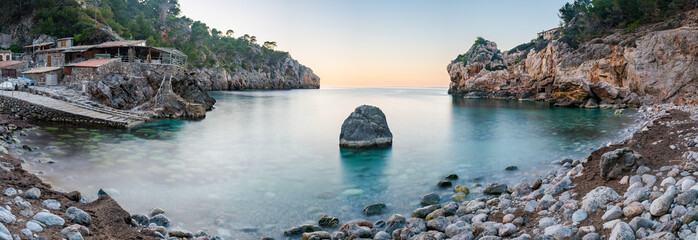 Nice sunset at Cala Deia, Mallorca. Spain