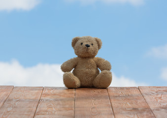 Obraz premium Teddy bear, sky with clouds