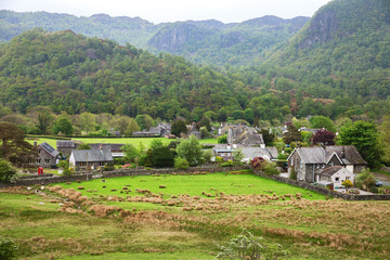 Fototapeta na wymiar Village in Lake District, Cumbria, England , UK.