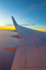 Fototapeta na wymiar aircraft in sunset