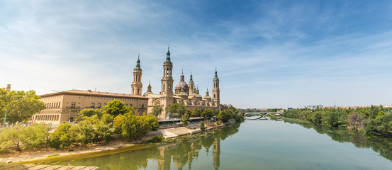 El Pilar panorama, Zaragoza. Spain - obrazy, fototapety, plakaty