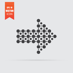 Arrow icon in flat style isolated on grey background.