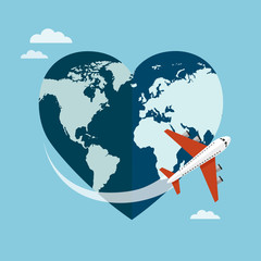 Fototapeta premium Heart shaped planet Earth