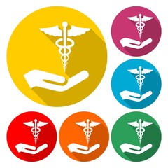 Abstract black caduceus sign - Illustration