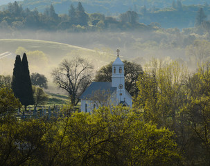 Church sitting amongst the trees 