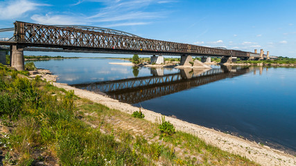 Old bridge on the river Vistula in Tczew, Poland