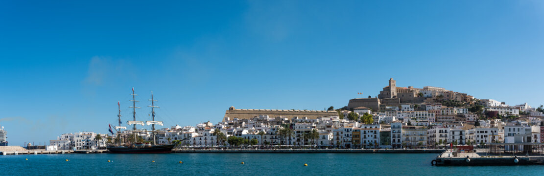 Eivissa old town panorama, Spain