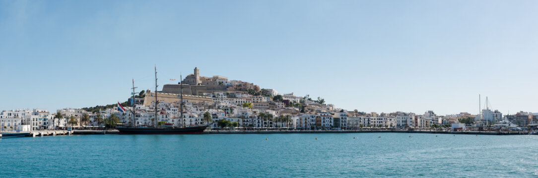 Eivissa old town panorama, Spain