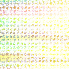 Soft Halftone Shapes Backdrop in Spring or Summer Coloration of Pastel Yellow Pink Purple and Green - High resolution illustration, suitable for graphic design or background use.