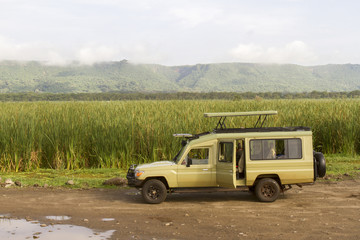 Safari vehicle in Lake Manyara, Tanzania