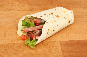 Bacon lettuce and tomato wrap