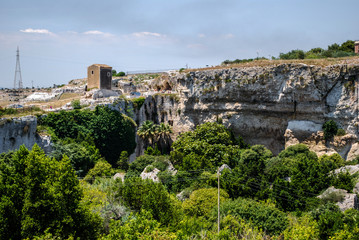 Fototapeta na wymiar The Archaeological Park in Syracuse. Sicily