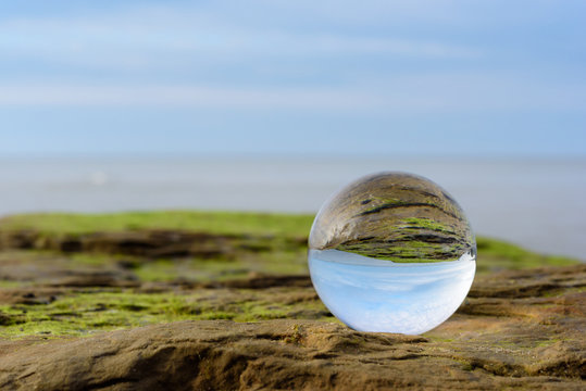Seashore in crystal ball