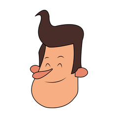 face of man with vintage hairstyle cartoon icon image vector illustration design 