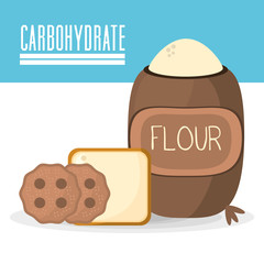 carbohydrate food healthy nutrition image vector illustration eps 10