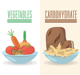 vegetable carbohydrate food diet ingredient vector illustration eps 10