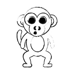 monkey cute animal cartoon icon image vector illustration design 