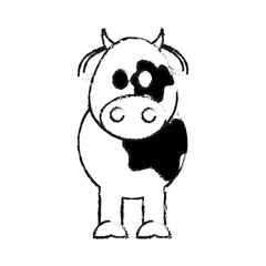 cow cute animal cartoon icon image vector illustration design 