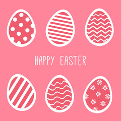 Set of easter egg paper stickers, Vector.