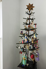 Christmas Tree with Nativity Theme Ornaments