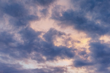 Fototapeta na wymiar Evening sky with dark clouds