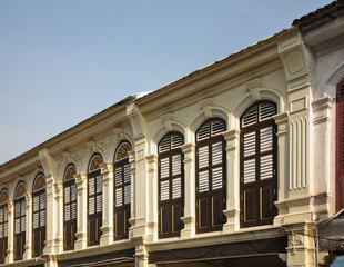 Old street in Phuket town. Phuket province. Thailand
