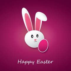 Happy Easter Card With Funny Bunny
