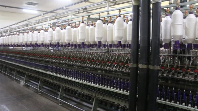 Latest Machinery in a Modern Textile Mill