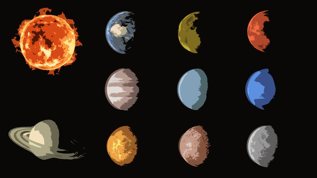 planets comic collection, solar system