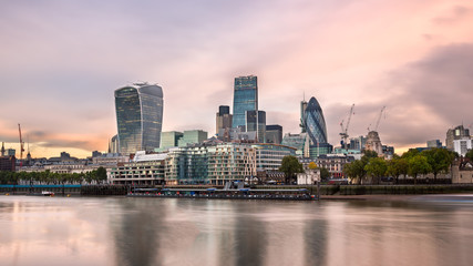 London City Skyline and River Thames in the Morning, London, United Kingdom