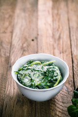 Spinach with cream