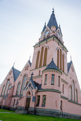 Fototapeta na wymiar Kemi Finland pink church