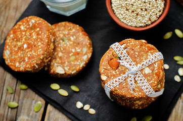 Quinoa dates oats pumpkin seeds; almond Breakfast cookies