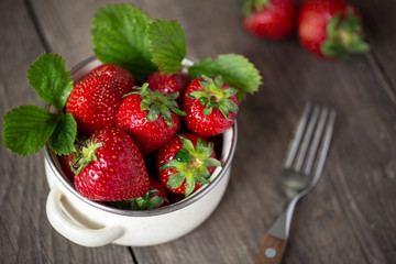 fresh strawberry on a table.