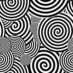 Black and White Seamless Pattern. Abstract Psychedelic Art Backg