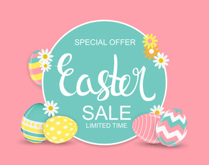 Happy Easter Spring Holiday Background Vector Illustration