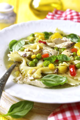 Vegetable soup with chicken.