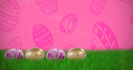 Composite image of various easter eggs arranged side by side