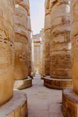 Columns in the Hypostyle hall of the Temple of Karnak, Luxor, Egypt