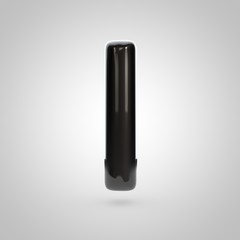 Metallic paint black letter L lowercase