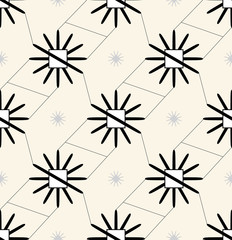 Abstract floral pattern. Seamless vector background. Black and white ornament. Graphic modern pattern.