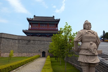 Traditional Chinese building under blue sky