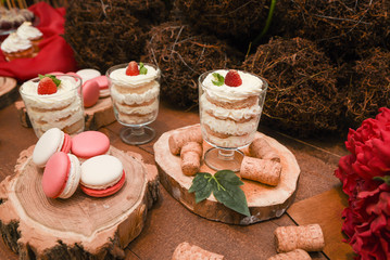 Candy Bar. Delicious sweet buffet with cupcakes. Sweet holiday buffet with cupcakes and other desserts.