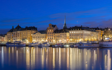 Fototapeta na wymiar Stockholm city at dusk