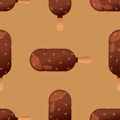 ice cream seamless pattern vector illustration icon isolated cartoon chocolate dessert sweet cold snack tasty frozen candy delicious background