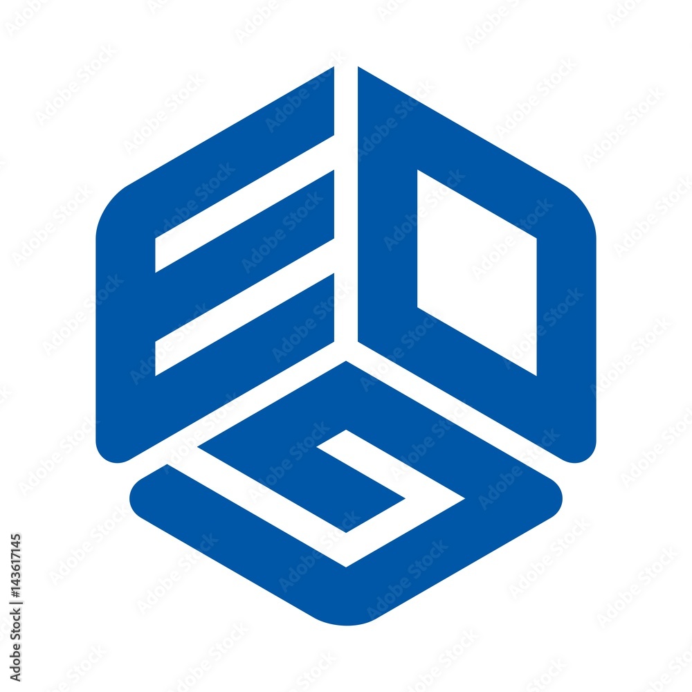 Canvas Prints hexagonal logo vector. text logotype.